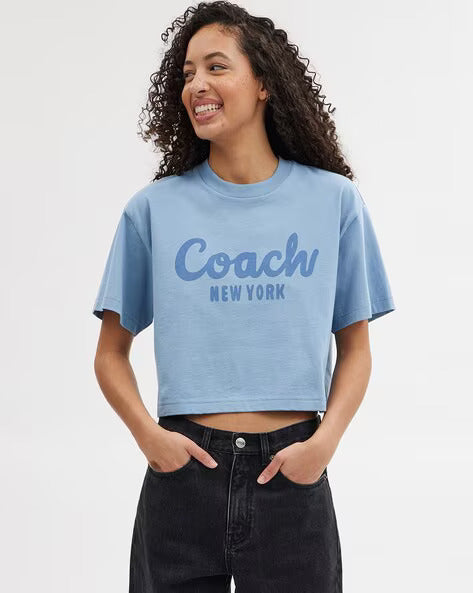 Cursive Signature Cropped T-Shirt