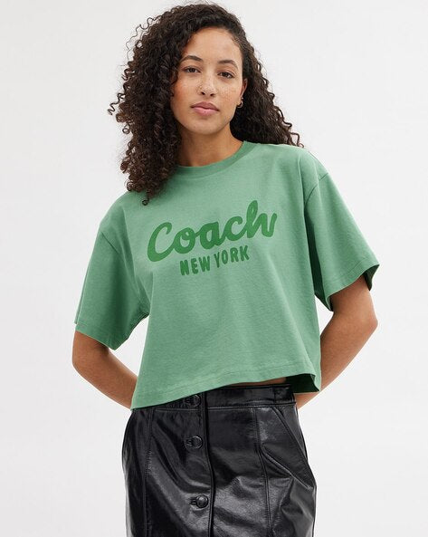 Cursive Signature Cropped T-Shirt
