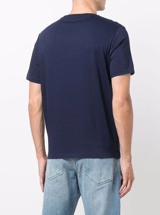 Custom Slim Fit Jersey Crewneck T-Shirt. Navy color
