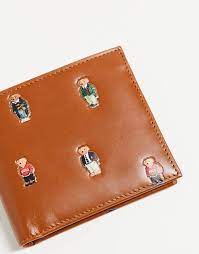 Bear Teddy Mens Bifold 100% Leather Wallet