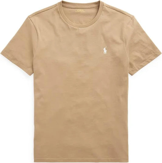 Custom Slim Fit Jersey Crewneck T-Shirt. Beige color